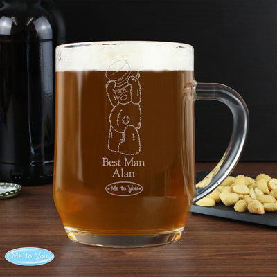 Personalised Me To You Engraved Male Wedding Tankard Glasses & Barware Everything Personal