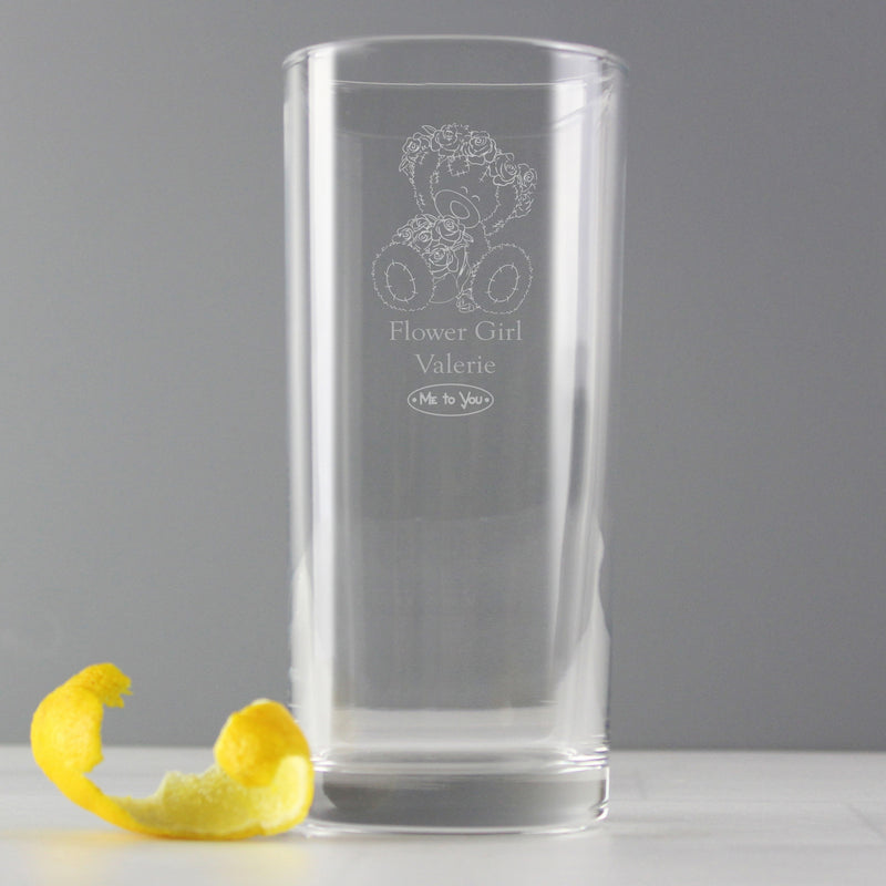 Personalised Me To You Engraved Wedding Girl Hi Ball Glass Glasses & Barware Everything Personal