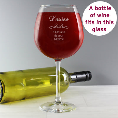 Personalised Decorative Bottle of Wine Glass Glasses & Barware Everything Personal