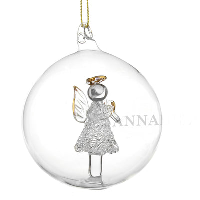 Personalised Angel Glass Bauble Christmas Decorations Everything Personal