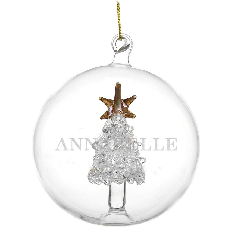 Personalised Christmas Tree Glass Bauble Christmas Decorations Everything Personal