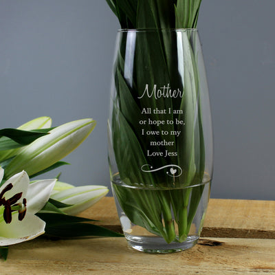 Personalised Swirls & Hearts Bullet Vase Vases Everything Personal