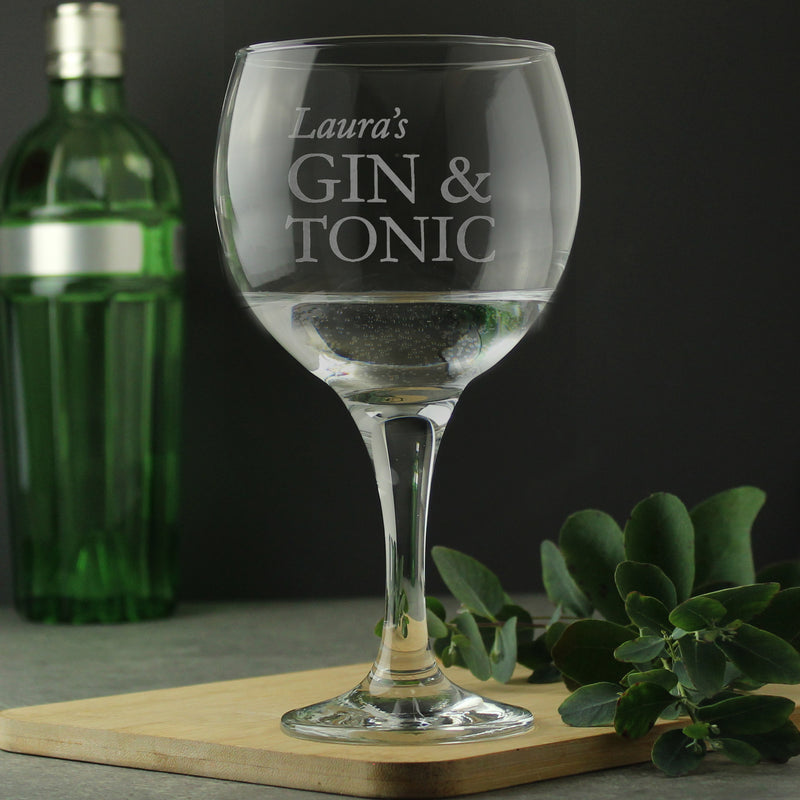 Personalised Gin & Tonic Balloon Glass Glasses & Barware Everything Personal