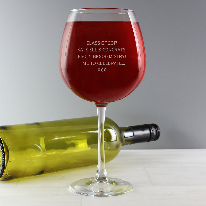 Personalised Bottle of Wine Glass Glasses & Barware Everything Personal