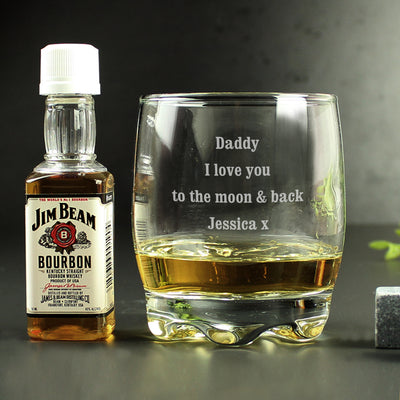 Personalised Tumbler and Jim Beam Miniature Set Alcohol Everything Personal