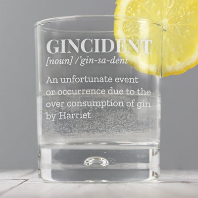 Personalised Gincident Tumbler Bubble Glass Glasses & Barware Everything Personal