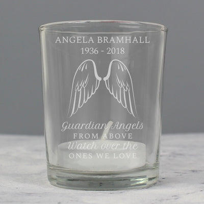 Personalised Guardian Angel Wings Votive Candle Holder Candles & Reed Diffusers Everything Personal