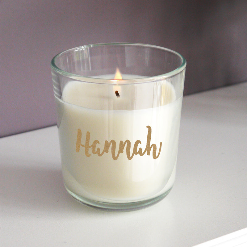 Personalised Gold Name Scented Jar Candle Candles & Reed Diffusers Everything Personal