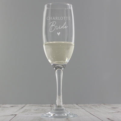 Personalised Bride Flute Glass Glasses & Barware Everything Personal