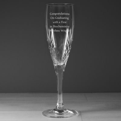Personalised Cut Crystal Champagne Flute Glasses & Barware Everything Personal