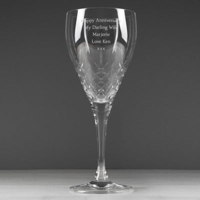 Personalised Cut Crystal Wine Glass Glasses & Barware Everything Personal
