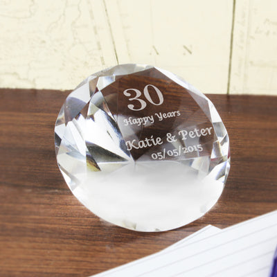 Personalised Big Numbers Diamond Paperweight Ornaments Everything Personal