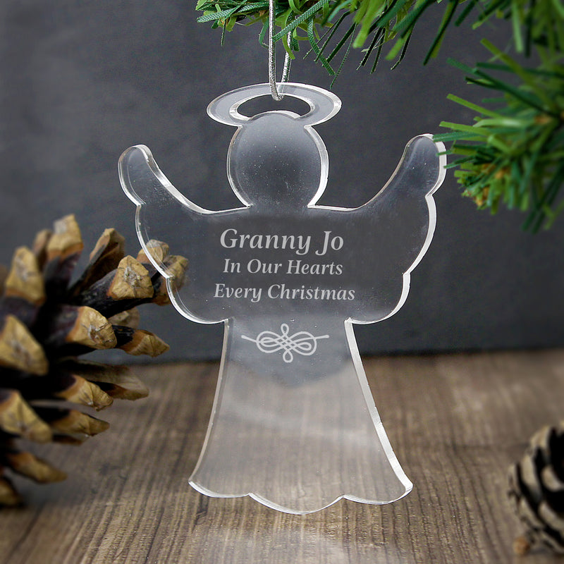 Personalised Acrylic Angel Decoration Christmas Decorations Everything Personal