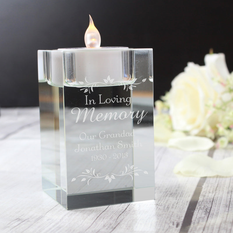 Personalised Sentiments Glass Tea Light Holder Candles & Reed Diffusers Everything Personal