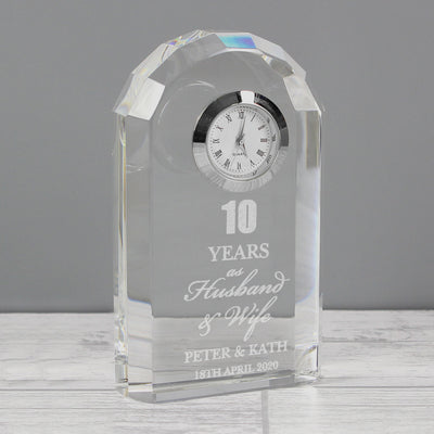 Personalised Anniversary Crystal Clock Clocks & Watches Everything Personal