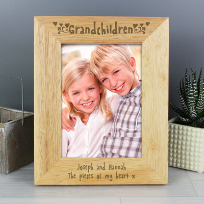Personalised Grandchildren 5x7 Wooden Photo Frame Photo Frames, Albums and Guestbooks Everything Personal