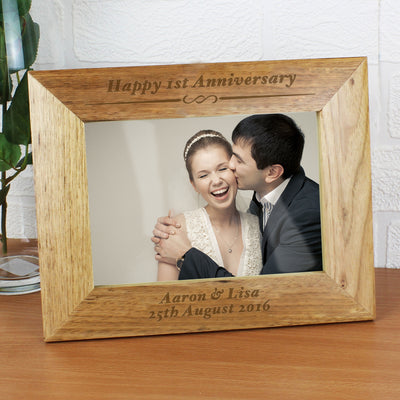 Personalised Formal 7x5 Landscape Wooden Photo Frame Photo Frames, Albums and Guestbooks Everything Personal