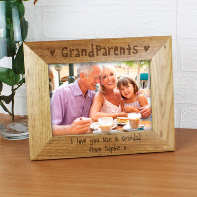 Personalised Grandparents 7x5 Landscape Wooden Photo Frame Photo Frames, Albums and Guestbooks Everything Personal