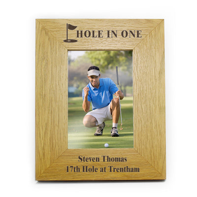 Personalised Oak Finish 4x6 Golf Photo Frame Photo Frames, Albums and Guestbooks Everything Personal