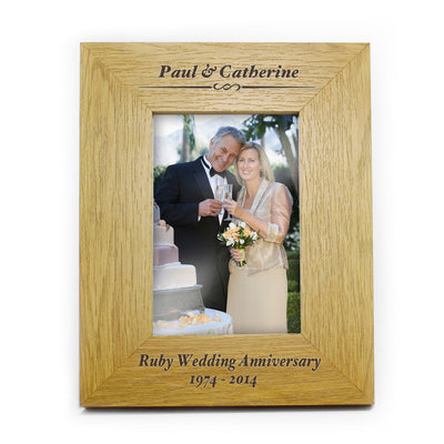 Personalised Formal 4x6 Oak Finish Photo Frame Photo Frames, Albums and Guestbooks Everything Personal
