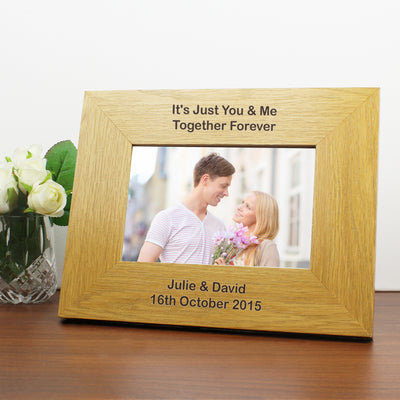 Personalised 6x4 Landscape Oak Finish Photo Frame Photo Frames, Albums and Guestbooks Everything Personal