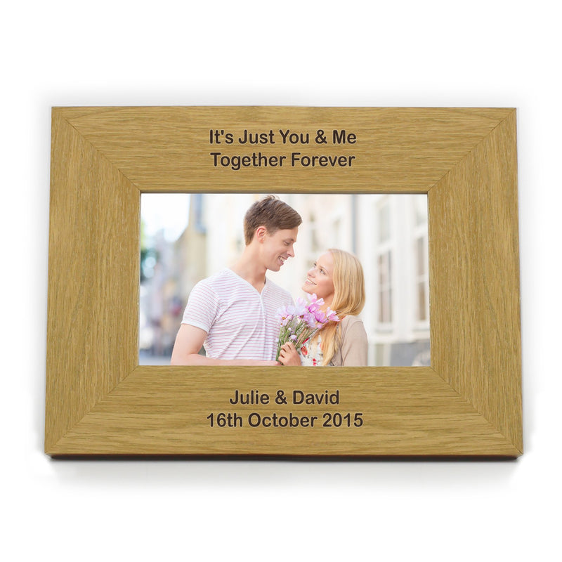 Personalised 6x4 Landscape Oak Finish Photo Frame Photo Frames, Albums and Guestbooks Everything Personal