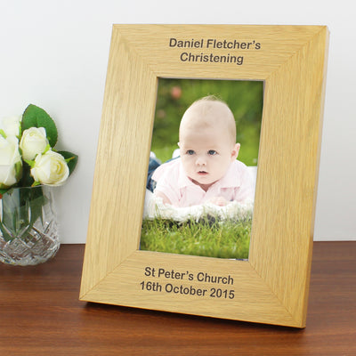 Personalised 4x6 Oak Finish Photo Frame Photo Frames, Albums and Guestbooks Everything Personal