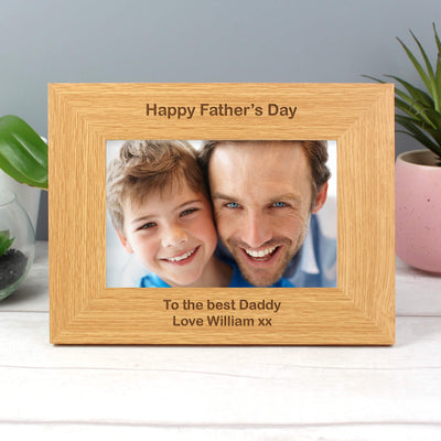 Personalised Short Message 6x4 Landscape Oak Finish Photo Frame Photo Frames, Albums and Guestbooks Everything Personal