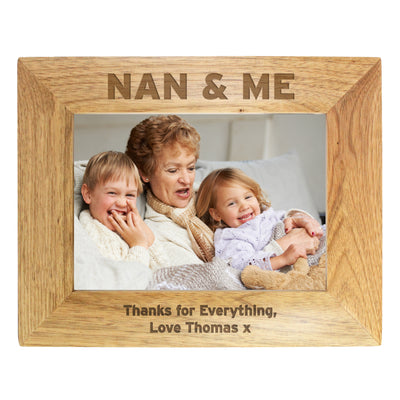 Personalised Nan & Me 7x5 Landscape Wooden Photo Frame Photo Frames, Albums and Guestbooks Everything Personal