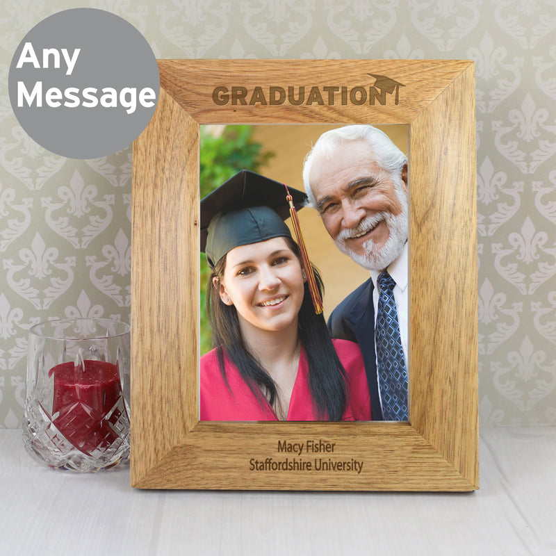 Personalised Graduation 5x7 Wooden Photo Frame Photo Frames, Albums and Guestbooks Everything Personal