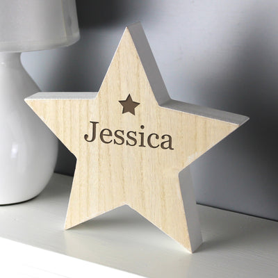 Personalised Rustic Wooden Star Decoration Ornaments Everything Personal