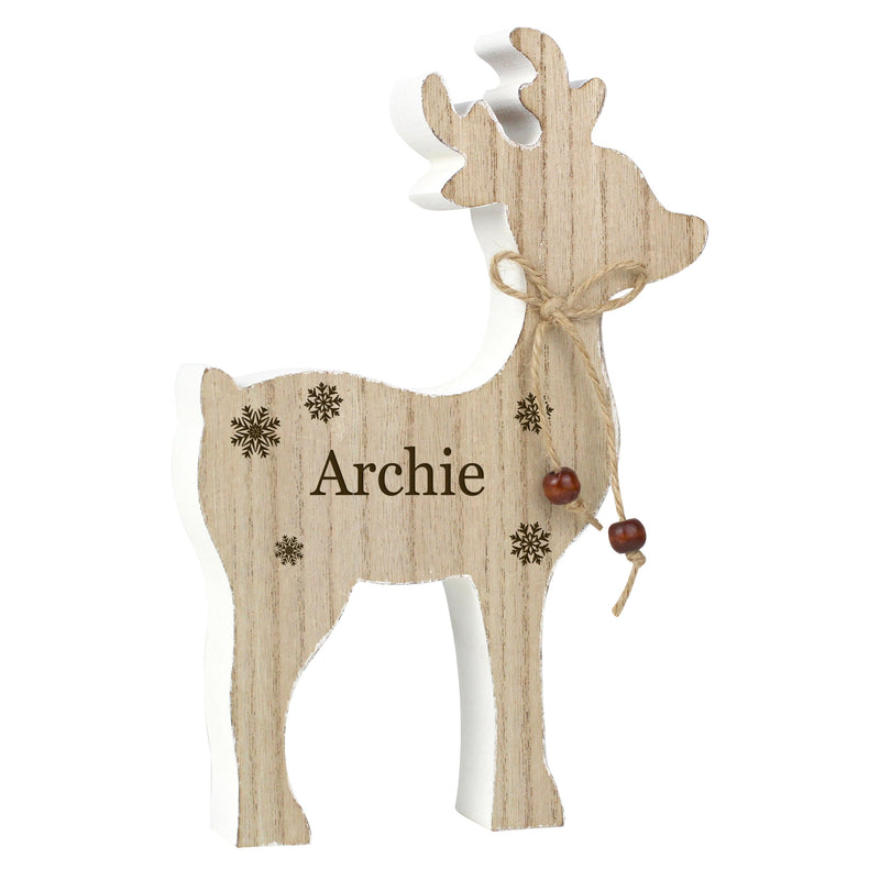 Personalised Rustic Wooden Reindeer Decoration Christmas Decorations Everything Personal