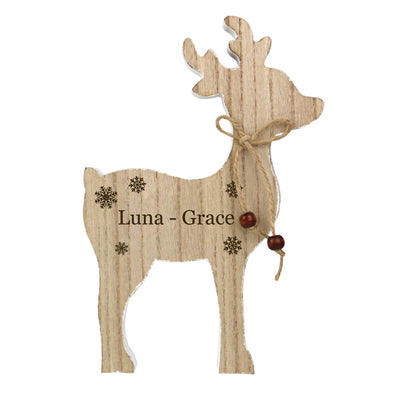 Personalised Rustic Wooden Reindeer Decoration Christmas Decorations Everything Personal