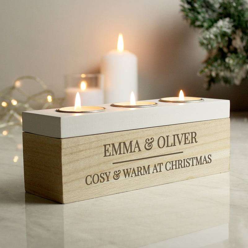 Personalised Classic Triple Tea Light Box Ornaments Everything Personal