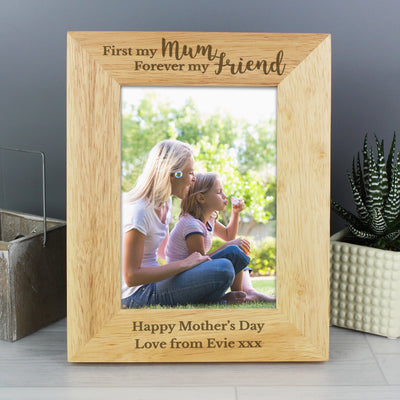 Personalised First My Mum Forever My Friend 5x7 Wooden Photo Frame Photo Frames, Albums and Guestbooks Everything Personal