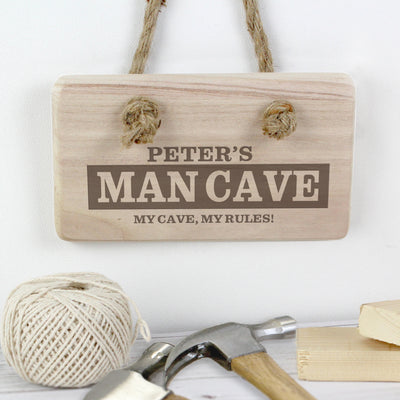 Personalised Man Cave Wooden Sign Hanging Decorations & Signs Everything Personal