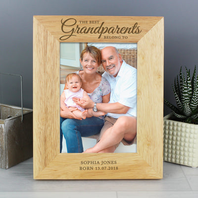 Personalised 'The Best Grandparents' 5x7 Wooden Photo Frame Photo Frames, Albums and Guestbooks Everything Personal