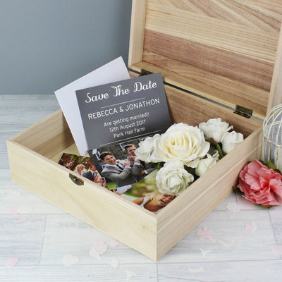 Personalised 'Floral Watercolour' Wedding Wooden Keepsake Box Trinket, Jewellery & Keepsake Boxes Everything Personal