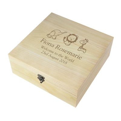Personalised Hessian Friends Wooden Keepsake Box Trinket, Jewellery & Keepsake Boxes Everything Personal
