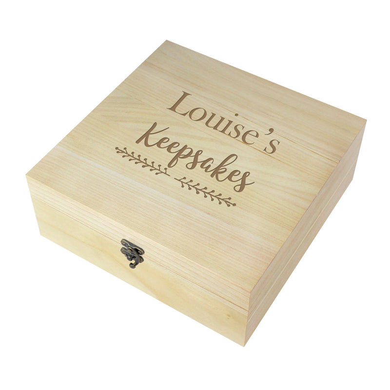 Personalised Floral Wooden Keepsake Box Trinket, Jewellery & Keepsake Boxes Everything Personal