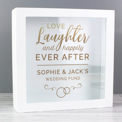 Personalised Happily Ever After Wedding Fund Box Trinket, Jewellery & Keepsake Boxes Everything Personal