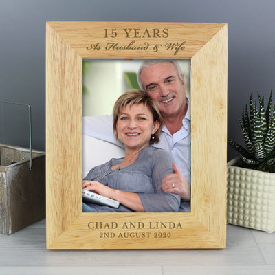 Personalised Anniversary 5x7 Wooden Photo Frame Photo Frames, Albums and Guestbooks Everything Personal