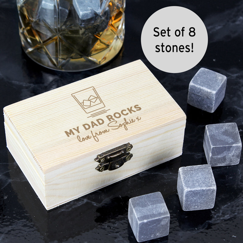 Personalised On The Rocks Cooling Stones Wooden Everything Personal