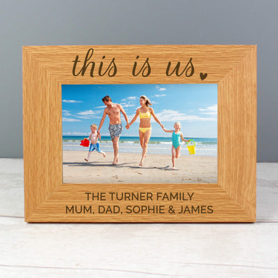 Personalised 'This Is Us' 4x6 Landscape Wooden Photo Frame Photo Frames, Albums and Guestbooks Everything Personal