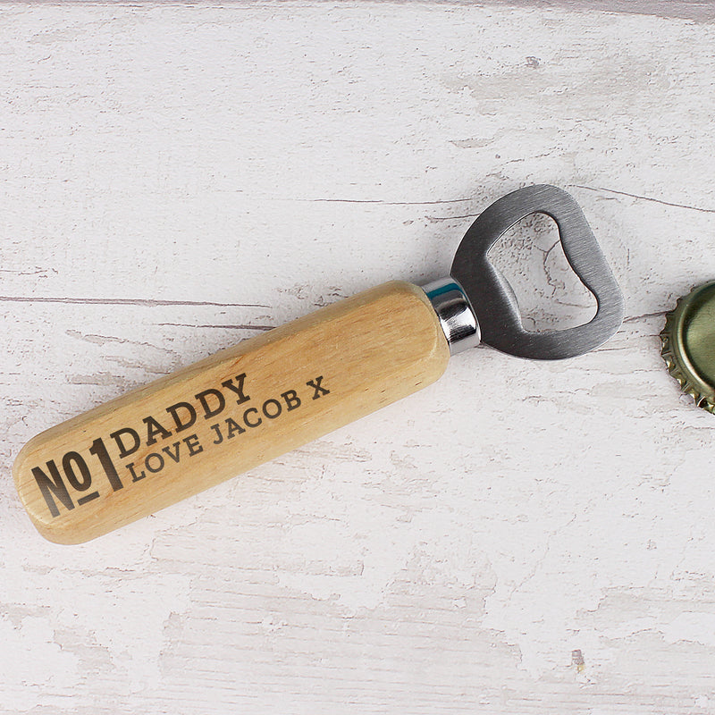Personalised No.1 Wooden Bottle Opener Wooden Everything Personal
