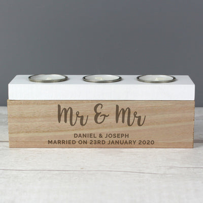 Personalised Married Couple Triple Tea Light Box Ornaments Everything Personal