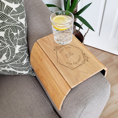 Personalised Take Time For Yourself Wooden Sofa Tray Wooden Everything Personal