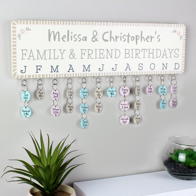 Personalised Birthday Planner Plaque with Customisable Discs Wooden Everything Personal