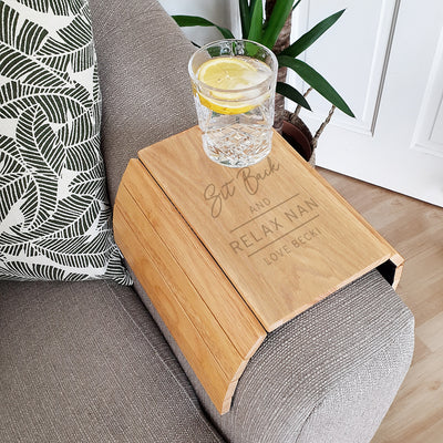 Personalised Classic Wooden Sofa Tray Wooden Everything Personal