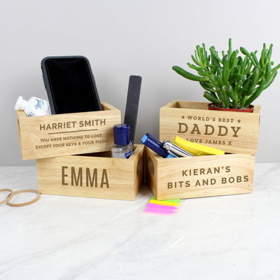 Personalised Mini Wooden Crate Wooden Everything Personal